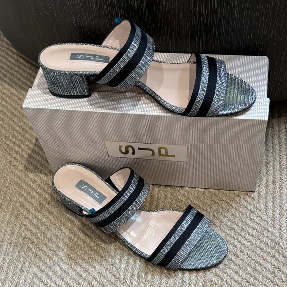 Sjp By Sarah Jessica Parker black sparkly sandals - Picture 1 of 11